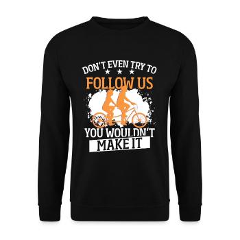 Bicycle Tandem Two-seater Cycling Cycling - Unisex Sweatshirt - black - Front - Alina (178cm) & Michal (187cm)