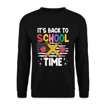 Enseignant patriote le premier jour d’école - Sweat-shirt Unisexe - noir - Devant - Alina (178cm) & Michal (187cm)