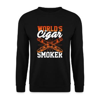 Smoking Tobacco Smoking Cigar lovers - Unisex Sweatshirt - black - Front - Alina (178cm) & Michal (187cm)