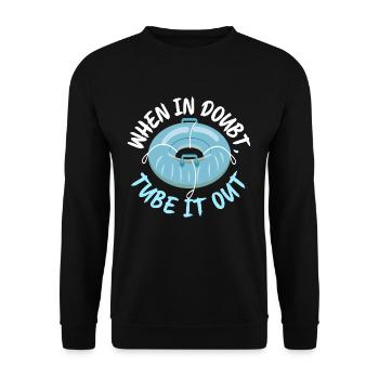 Snow Tubing Winter - Unisex Pullover - Schwarz - Vorne - Alina (178cm) & Michal (187cm)
