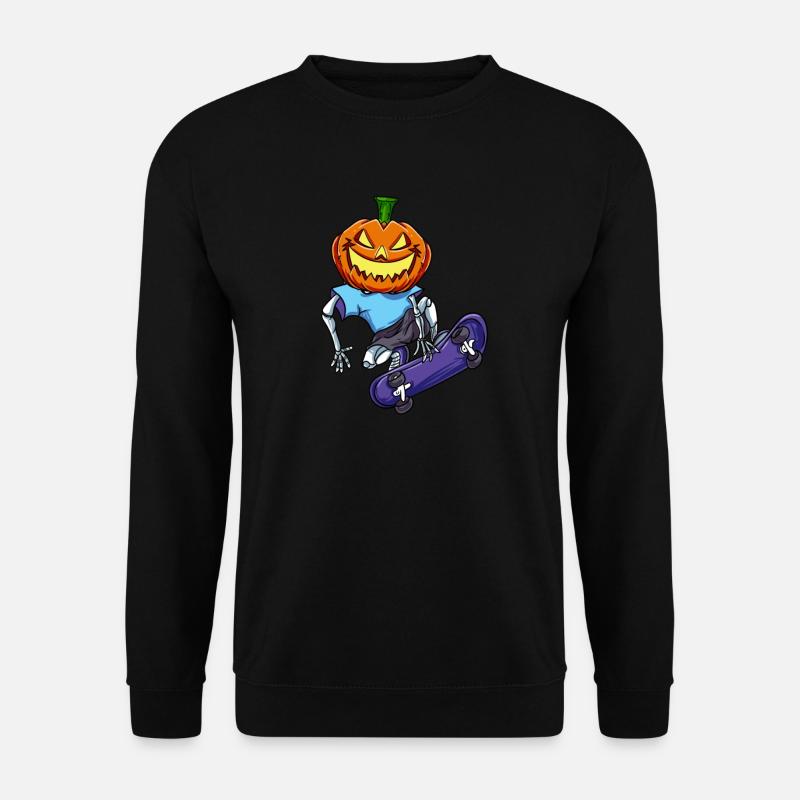 Pumpkin Skeleton Skater - Unisex Sweatshirt - black