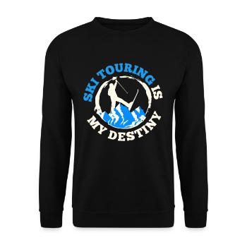 Skitourengehen Skifahren im Hinterland - Unisex Pullover - Schwarz - Vorne - Alina (178cm) & Michal (187cm)