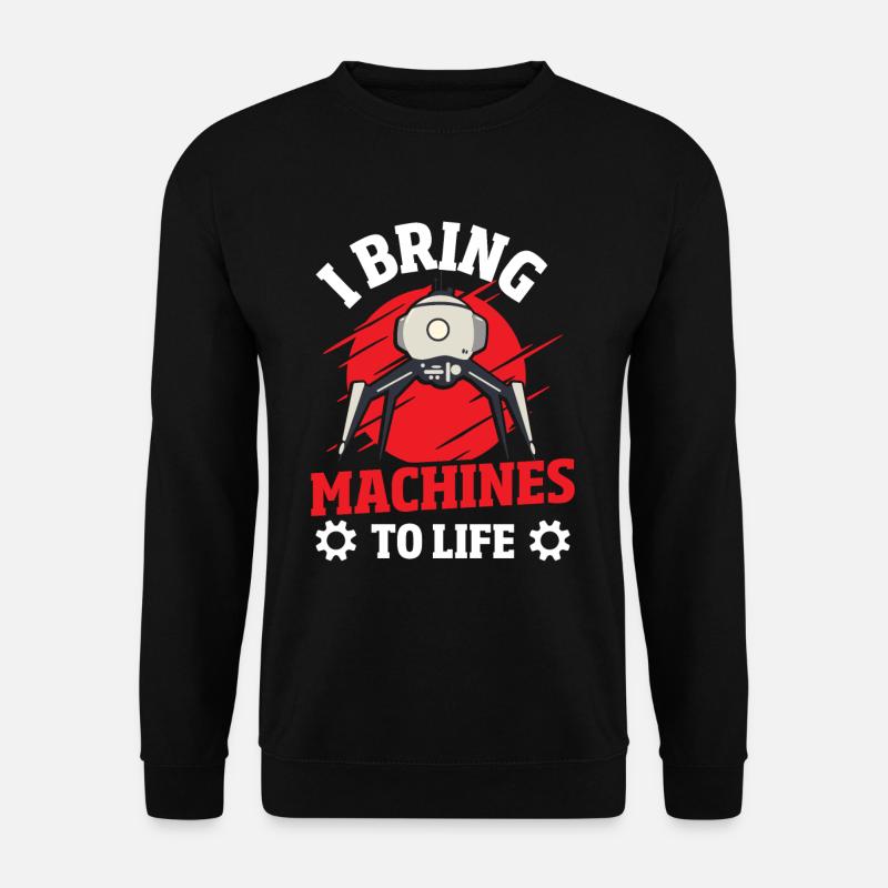 Roboter Computer Ingenieur - Unisex Pullover - Schwarz