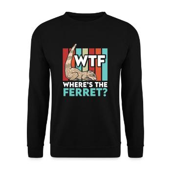 Ferret Slender Weasel Mustelid Pet Ferret - Unisex Sweatshirt - black - Front - Alina (178cm) & Michal (187cm)