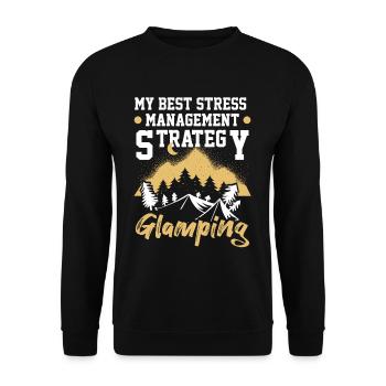 Glamping Camping Glamper - Unisex Pullover - Schwarz - Vorne - Alina (178cm) & Michal (187cm)