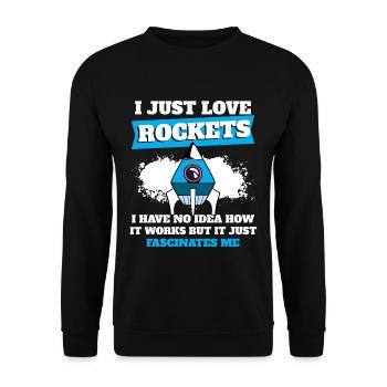 Science des vaisseaux spatiaux J’adore les fusées - Sweat-shirt Unisexe - noir - Devant - Alina (178cm) & Michal (187cm)