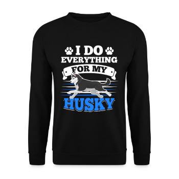 Husky Huskies dog owners - Unisex Sweatshirt - black - Front - Alina (178cm) & Michal (187cm)