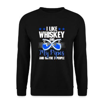 Rauchtabak Raucher Zigarre Pfeifen Liebhaber - Unisex Pullover - Schwarz - Vorne - Alina (178cm) & Michal (187cm)