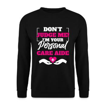 Employés des foyers de soins Fournisseurs de soins de santé - Sweat-shirt Unisexe - noir - Devant - Alina (178cm) & Michal (187cm)