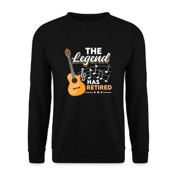 Retirement Legend Classical Guitar Grandpa - Unisex Sweatshirt - black - Front - Alina (178cm) & Michal (187cm)
