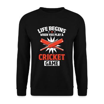 Joueurs de cricket - Sweat-shirt Unisexe - noir - Devant - Alina (178cm) & Michal (187cm)