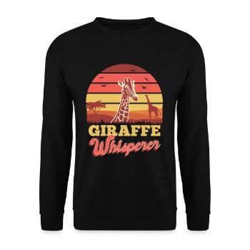 Giraffe Whisperer Safari Giraffe Lovers - Unisex Sweatshirt - black - Front - Alina (178cm) & Michal (187cm)