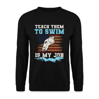Water Sports Swimming Coach Instructor - Unisex Sweatshirt - black - Front - Alina (178cm) & Michal (187cm)