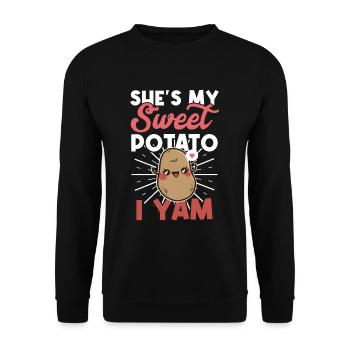 February Sweet Potato Yam Pair - Unisex Sweatshirt - black - Front - Alina (178cm) & Michal (187cm)