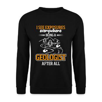 Géologue Géologie Collecte de roches - Sweat-shirt Unisexe - noir - Devant - Alina (178cm) & Michal (187cm)