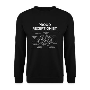 Rezeptionist Rezeptionistin - Unisex Pullover - Schwarz - Vorne - Alina (178cm) & Michal (187cm)