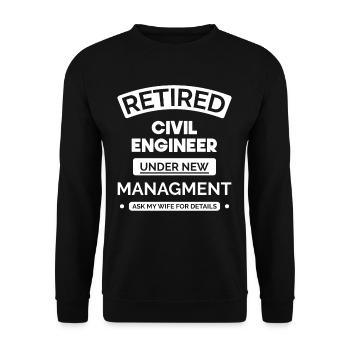 Retired civil engineer - Unisex Sweatshirt - black - Front - Alina (178cm) & Michal (187cm)