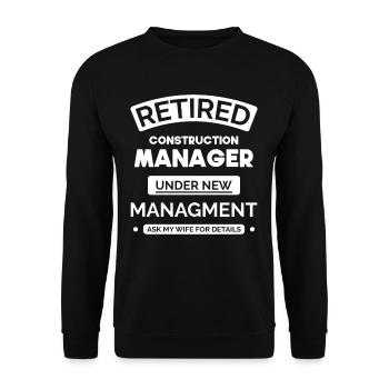 Retired site manager - Unisex Sweatshirt - black - Front - Alina (178cm) & Michal (187cm)