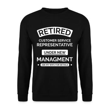 Retired Customer Service Representative - Unisex Sweatshirt - black - Front - Alina (178cm) & Michal (187cm)