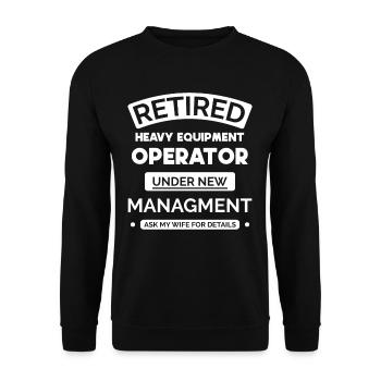 Retired machine operator - Unisex Sweatshirt - black - Front - Alina (178cm) & Michal (187cm)
