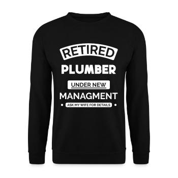 Installateur im Ruhestand - Unisex Pullover - Schwarz - Vorne - Alina (178cm) & Michal (187cm)