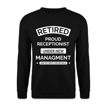 Rezeptionist im Ruhestand - Unisex Pullover - Schwarz - Vorne - Alina (178cm) & Michal (187cm)