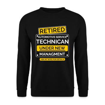 Car Technician Retirement - Unisex Sweatshirt - black - Front - Alina (178cm) & Michal (187cm)