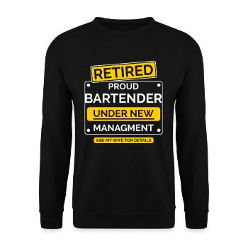 Barkeeper Ruhestand - Unisex Pullover - Schwarz - Vorne - Alina (178cm) & Michal (187cm)