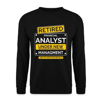 Finanzanalyst Ruhestand Rente - Unisex Pullover - Schwarz - Vorne - Alina (178cm) & Michal (187cm)