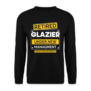Glaserei-Rentner Ruhestand - Unisex Pullover - Schwarz - Vorne - Alina (178cm) & Michal (187cm)
