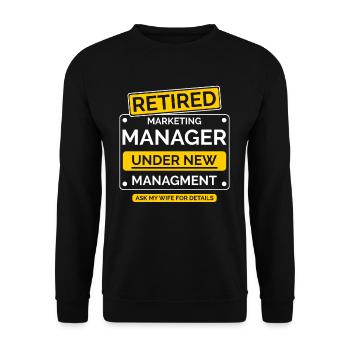 Marketing Manager Retirement Retirement - Unisex Sweatshirt - black - Front - Alina (178cm) & Michal (187cm)