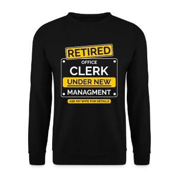 Retired office worker - Unisex Sweatshirt - black - Front - Alina (178cm) & Michal (187cm)