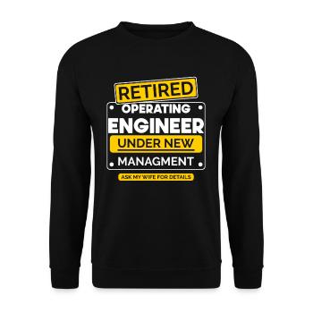 Récupération de départ à la retraite des ingénieurs d’exploitation - Sweat-shirt Unisexe - noir - Devant - Alina (178cm) & Michal (187cm)