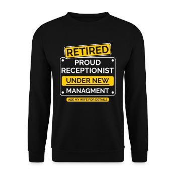 Rezeptionist Ruhestand - Unisex Pullover - Schwarz - Vorne - Alina (178cm) & Michal (187cm)