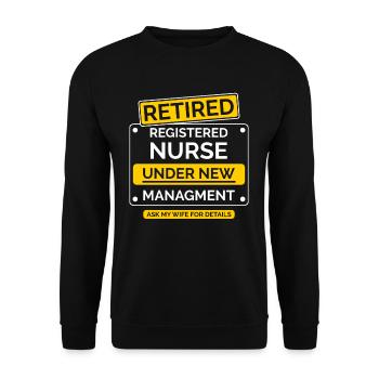 Registered Nurse Retirement - Unisex Sweatshirt - black - Front - Alina (178cm) & Michal (187cm)