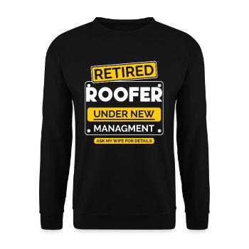 Roofer Retirement - Unisex Sweatshirt - black - Front - Alina (178cm) & Michal (187cm)