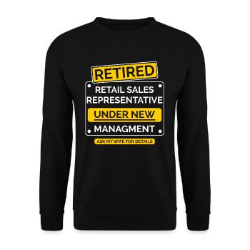 Retail Representative Retirement - Unisex Sweatshirt - black - Front - Alina (178cm) & Michal (187cm)