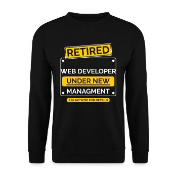 Webentwickler Ruhestand Rente - Unisex Pullover - Schwarz - Vorne - Alina (178cm) & Michal (187cm)