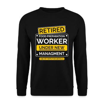 Baustelle Arbeiter Ruhestand - Unisex Pullover - Schwarz - Vorne - Alina (178cm) & Michal (187cm)