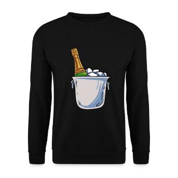 Champanger bottle of sparkling wine New Year - Unisex Sweatshirt - black - Front - Alina (178cm) & Michal (187cm)