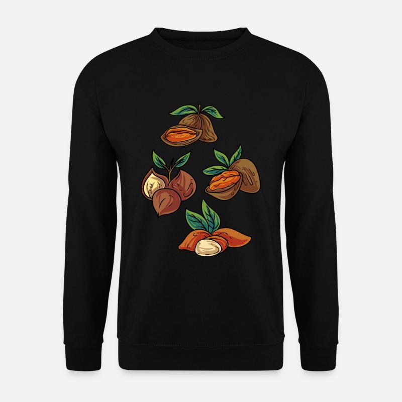 Pecans Almonds Chestnuts Nuts - Unisex Sweatshirt - black