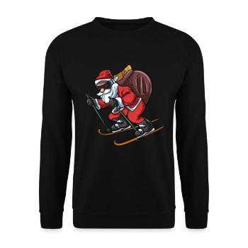 Santa Claus skiing - Unisex Sweatshirt - black - Front - Alina (178cm) & Michal (187cm)