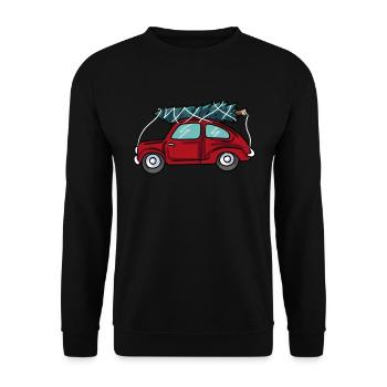 Christmas Tree Red Car - Unisex Sweatshirt - black - Front - Alina (178cm) & Michal (187cm)