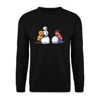 Snowman - Unisex Sweatshirt - black - Front - Alina (178cm) & Michal (187cm)