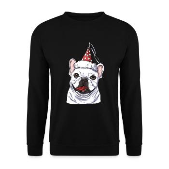 Français Bulldog - Sweat-shirt Unisexe - noir - Devant - Alina (178cm) & Michal (187cm)