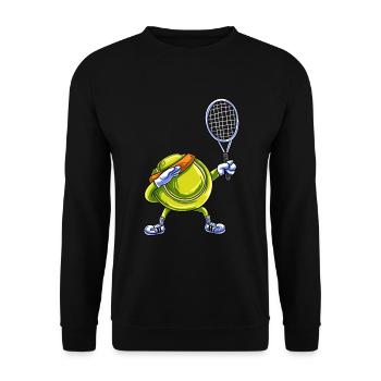 Tennisball Tennisspieler Tennisplatz - Unisex Pullover - Schwarz - Vorne - Alina (178cm) & Michal (187cm)