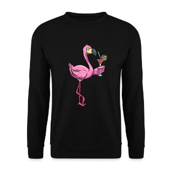 Flamant rose Oiseau - Sweat-shirt Unisexe - noir - Devant - Alina (178cm) & Michal (187cm)