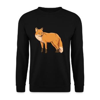 Fox Cunning Wildlife - Unisex Sweatshirt - black - Front - Alina (178cm) & Michal (187cm)