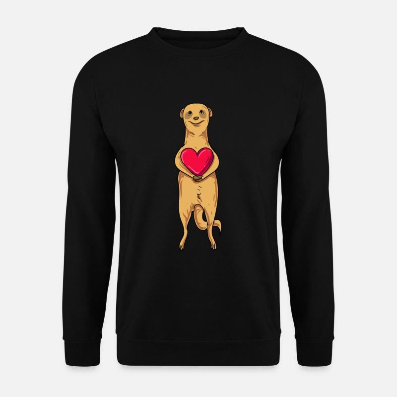 Suricate de la Saint-Valentin - Sweat-shirt Unisexe - noir