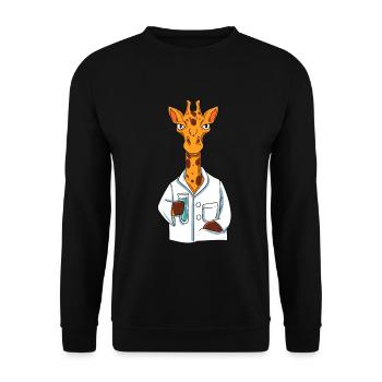 Scientifique girafe - Sweat-shirt Unisexe - noir - Devant - Alina (178cm) & Michal (187cm)